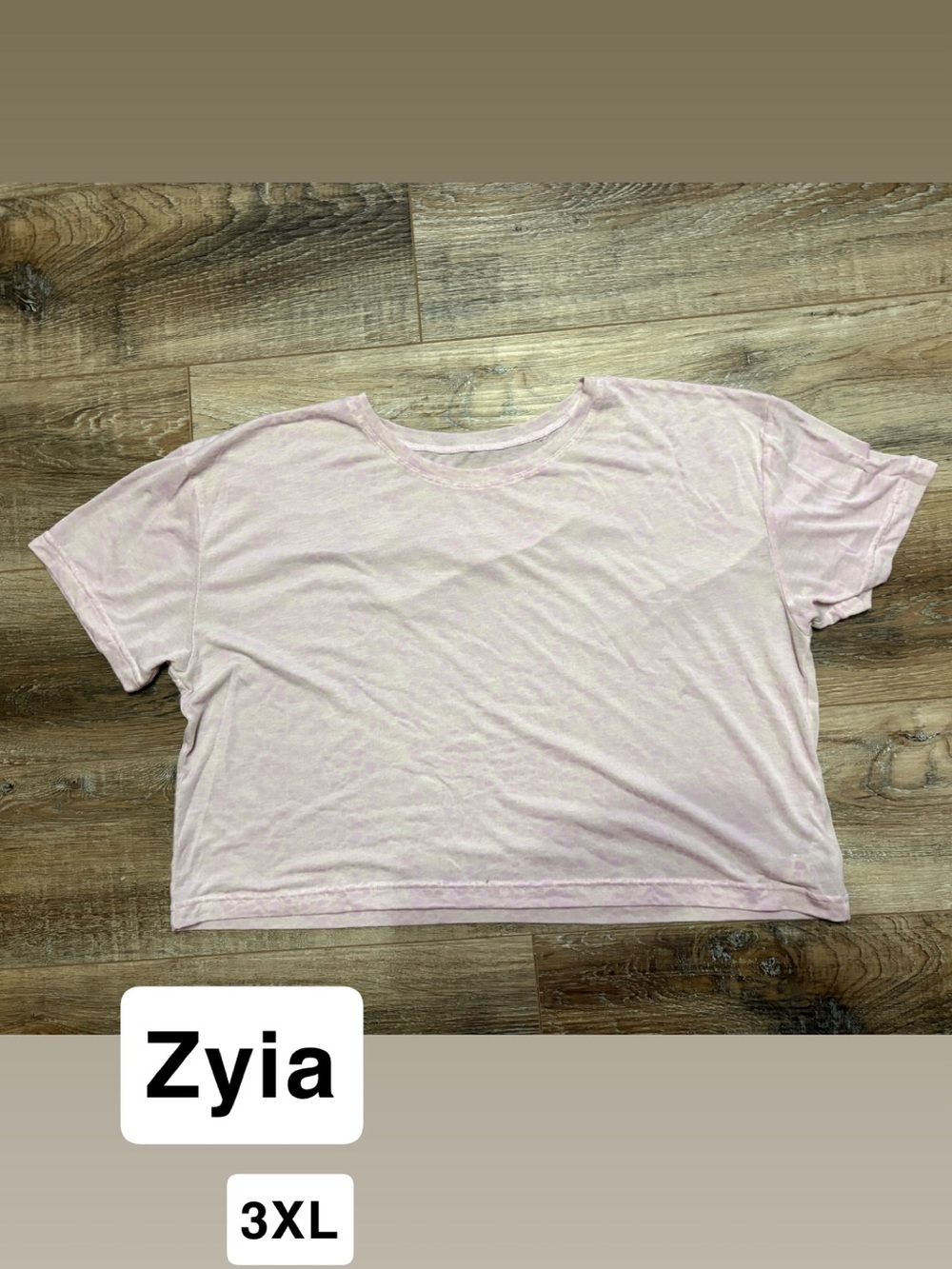 ZYIA Light Pink Boxy Crop Tee